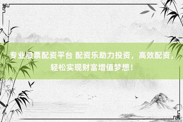 专业股票配资平台 配资乐助力投资，高效配资，轻松实现财富增值梦想！