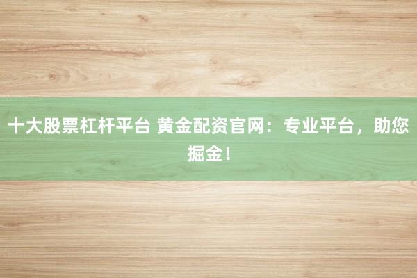 十大股票杠杆平台 黄金配资官网：专业平台，助您掘金！