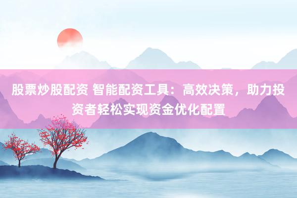 股票炒股配资 智能配资工具：高效决策，助力投资者轻松实现资金优化配置