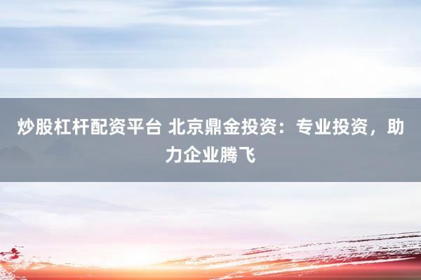炒股杠杆配资平台 北京鼎金投资：专业投资，助力企业腾飞