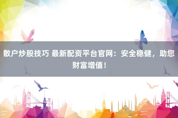 散户炒股技巧 最新配资平台官网：安全稳健，助您财富增值！