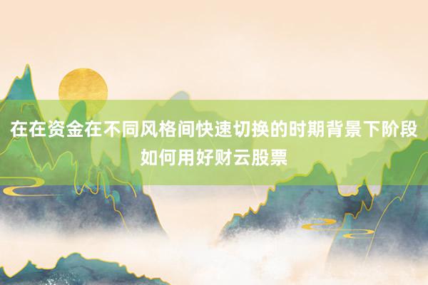 在在资金在不同风格间快速切换的时期背景下阶段如何用好财云股票