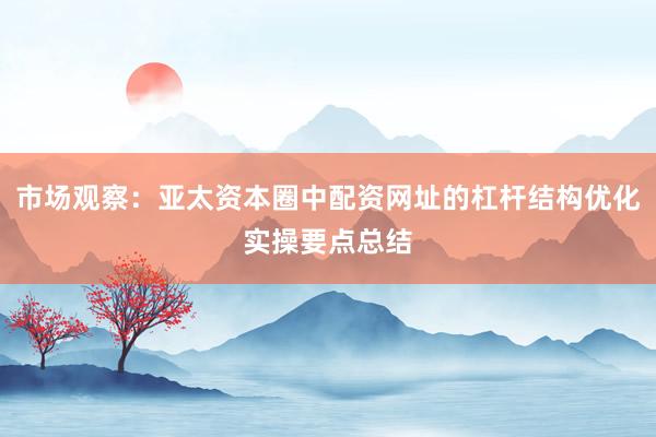 市场观察：亚太资本圈中配资网址的杠杆结构优化实操要点总结