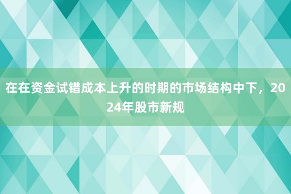 在在资金试错成本上升的时期的市场结构中下，2024年股市新规
