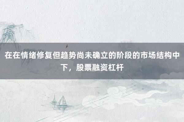 在在情绪修复但趋势尚未确立的阶段的市场结构中下，股票融资杠杆
