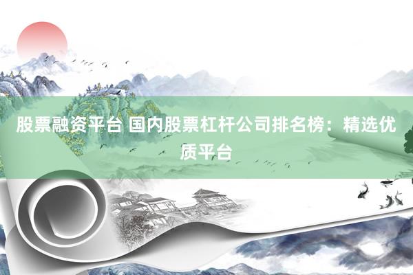 股票融资平台 国内股票杠杆公司排名榜：精选优质平台